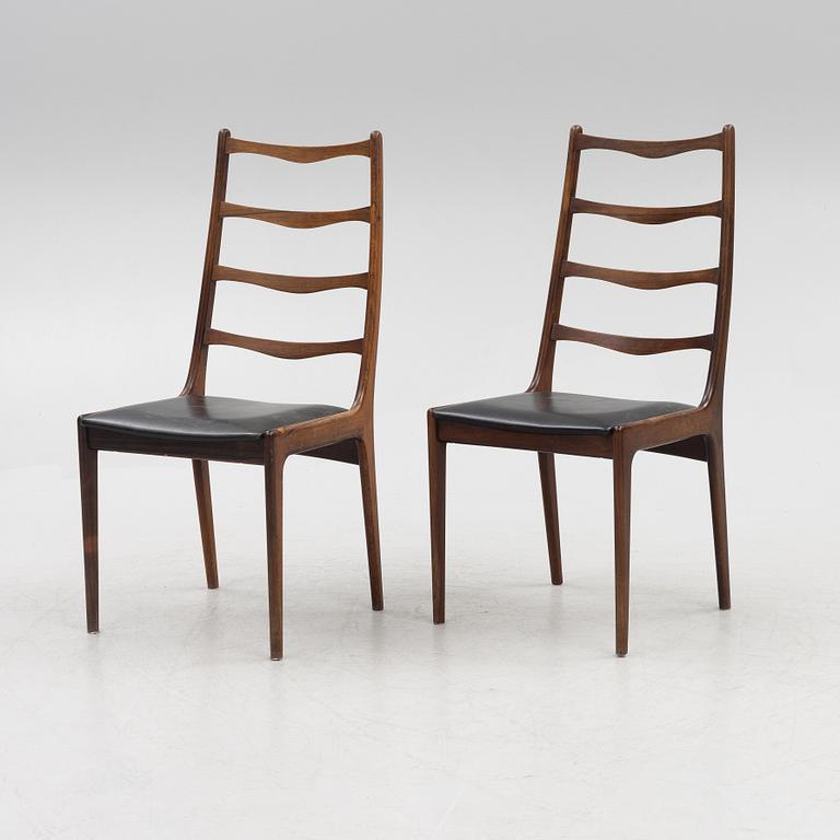 Six Rosewood chairs, Denmark, 1960's.