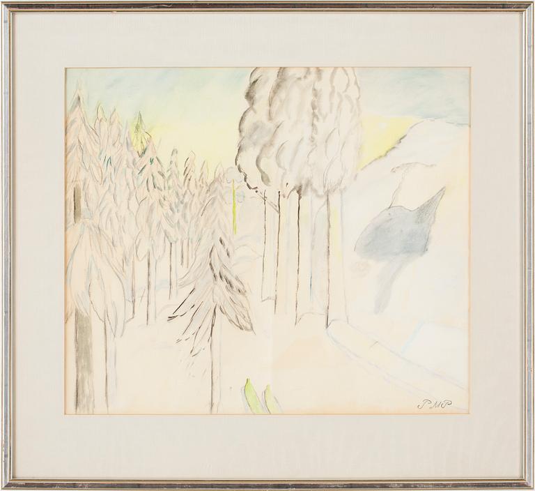 PRIMUS MORTIMER PETTERSSON, akvarell på papper, monogramsignerad.