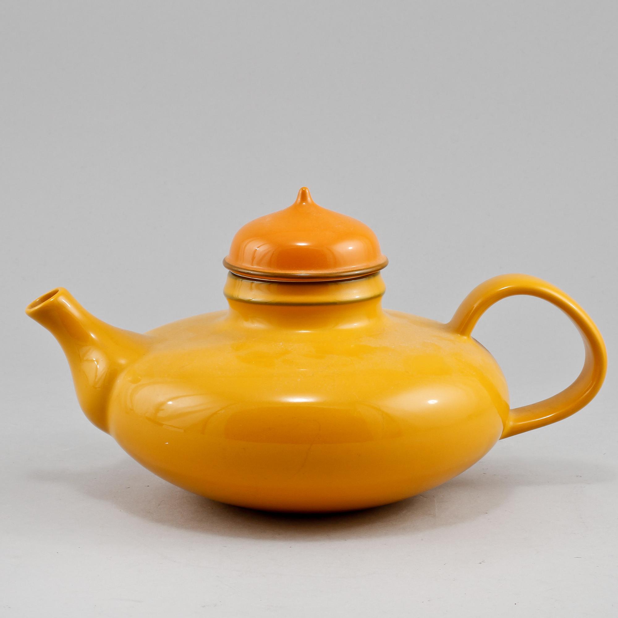 TEKANNA, porslin, "Pop", Inger Persson, Rörstrand, 1900-talets andra hälft.