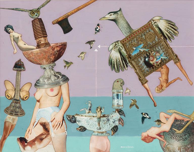 MAX WALTER SVANBERG, mixed media with collage, signed and dated -67.