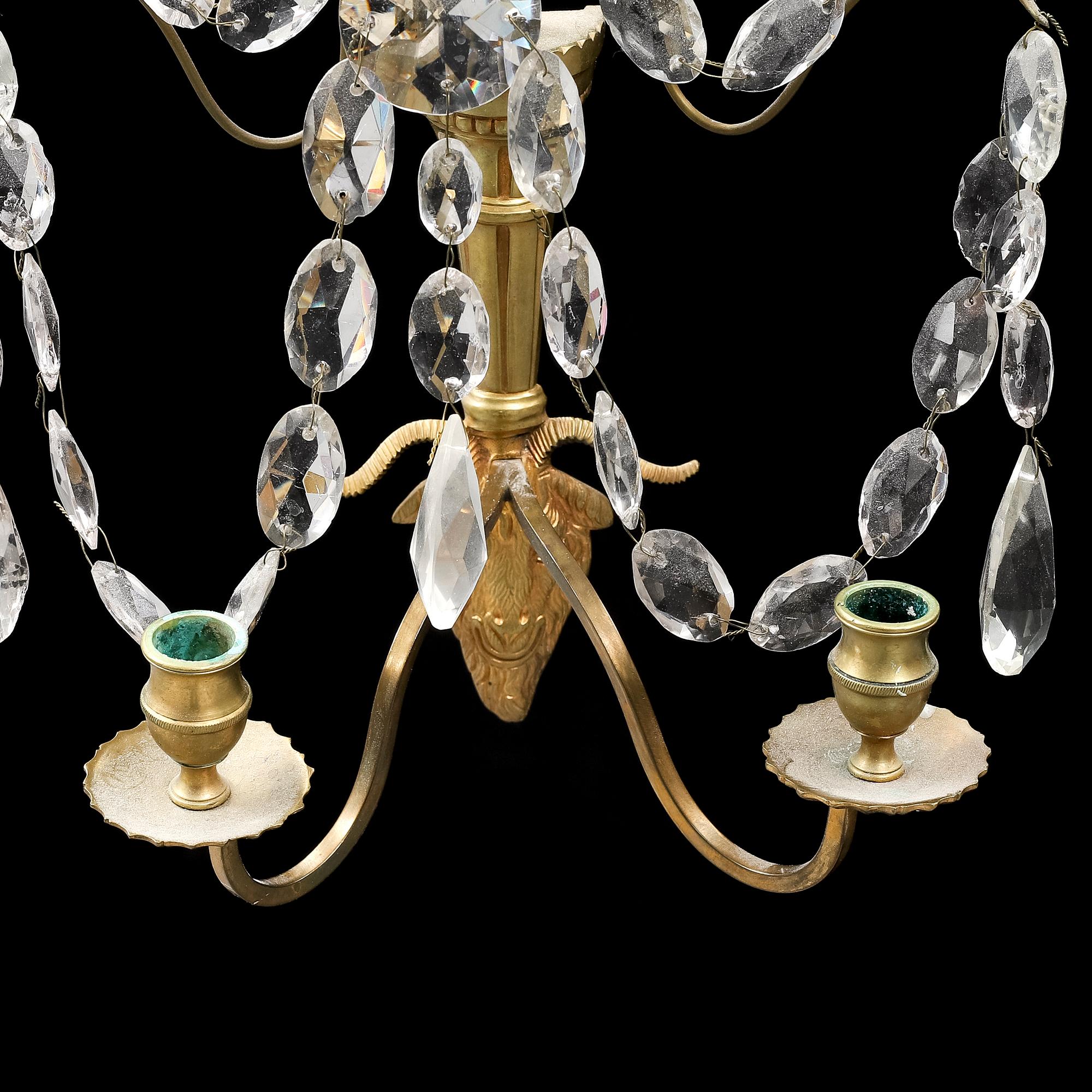 Vägglystrar, för två ljus, ett par, gustaviansk stil, 1900-tal.