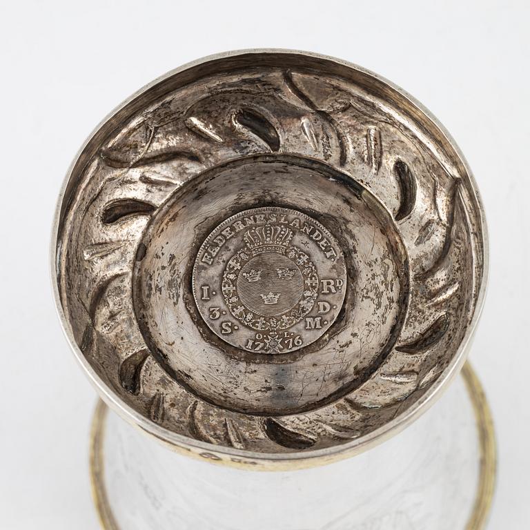 A Swedish Silver Beaker, mark of Olof H Bergström, Uppsala 1820.