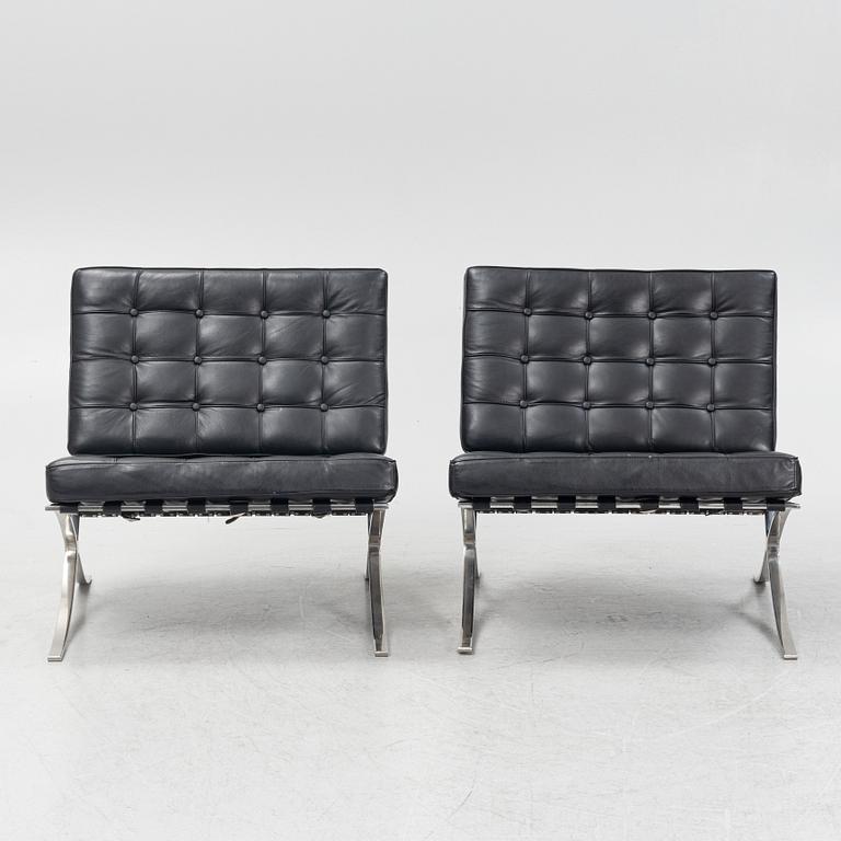 Ludwig Mies van der Rohe, a pair of 'Barcelona' lounge chairs, Knoll Studios.