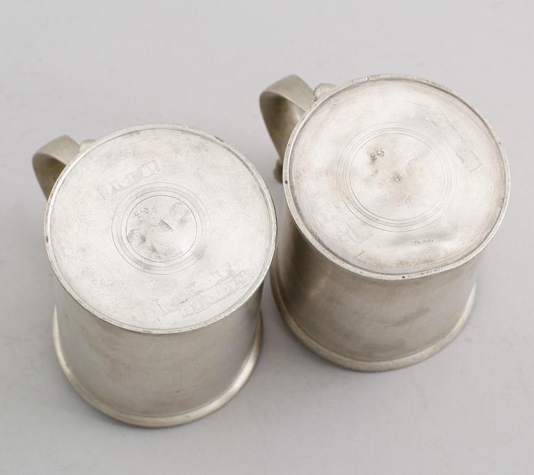 MUGGAR, 1 par, tenn, Jacob Lemon, Stockholm 1814.