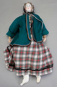 DOCKA, delvis porslin, 1800-talets andra hälft.