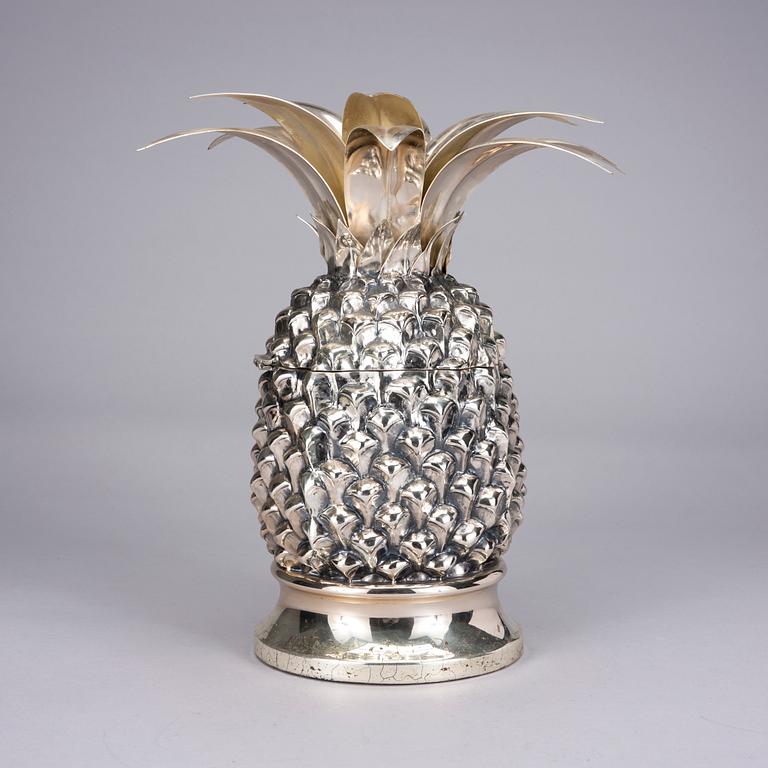 JÄÄPALA-ASTIA /SAMPPANJAJÄÄHDYTIN, hopeoitua metallia, Franco Lapini, Italia.