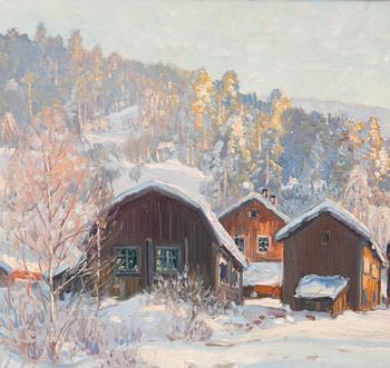 Carl Brandt, Vinterlandskap med byggnader.
