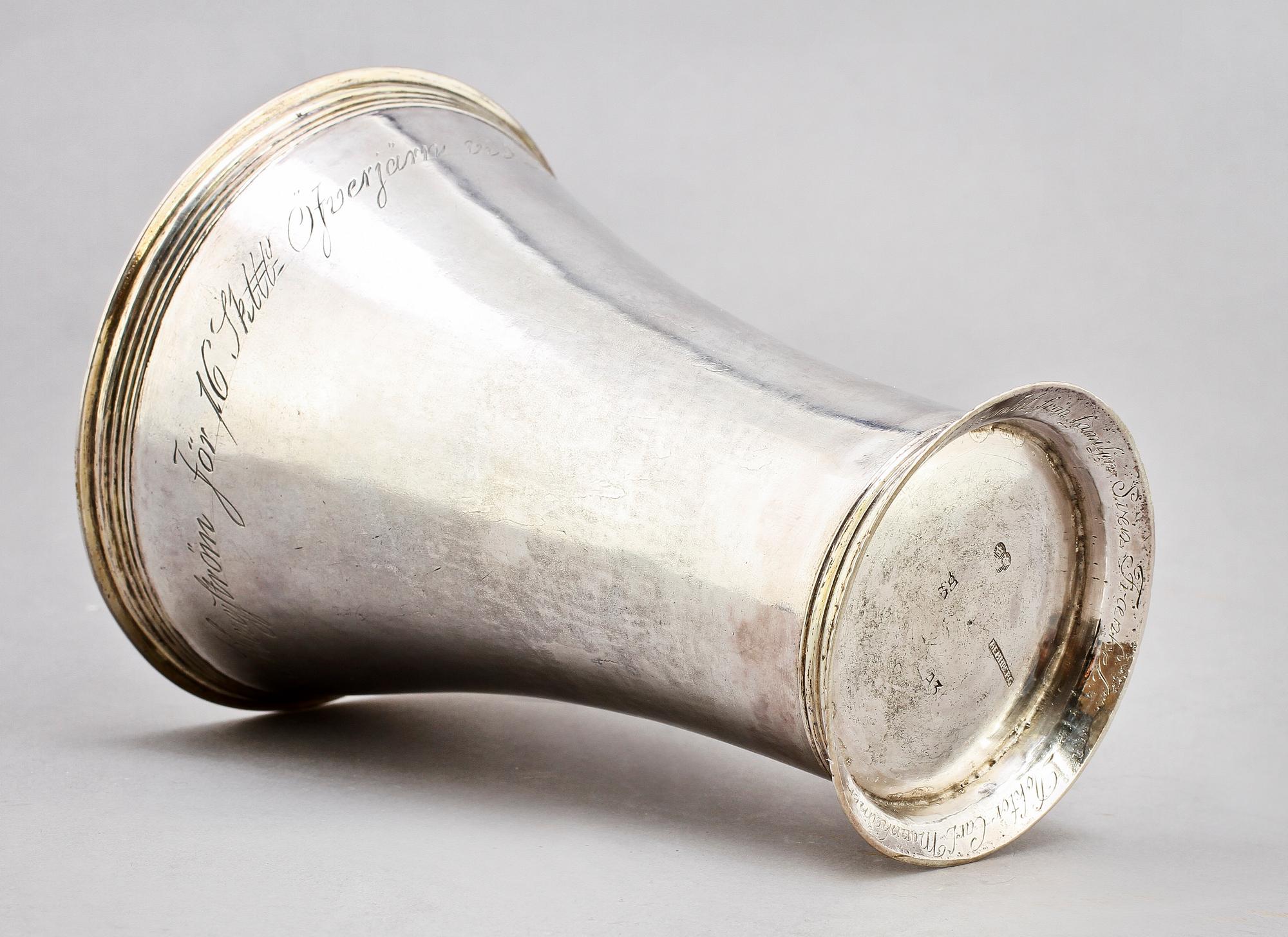 BÄGARE, silver, G Rehnberg, Norrköping, 1807. Vikt 206 g.
