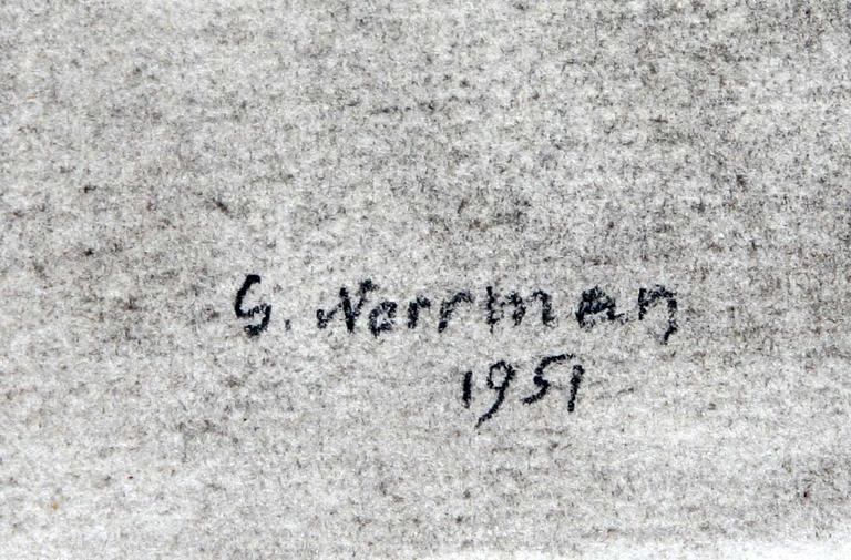 GUNNAR NORRMAN, blyertsteckning, sign o dat 1951.