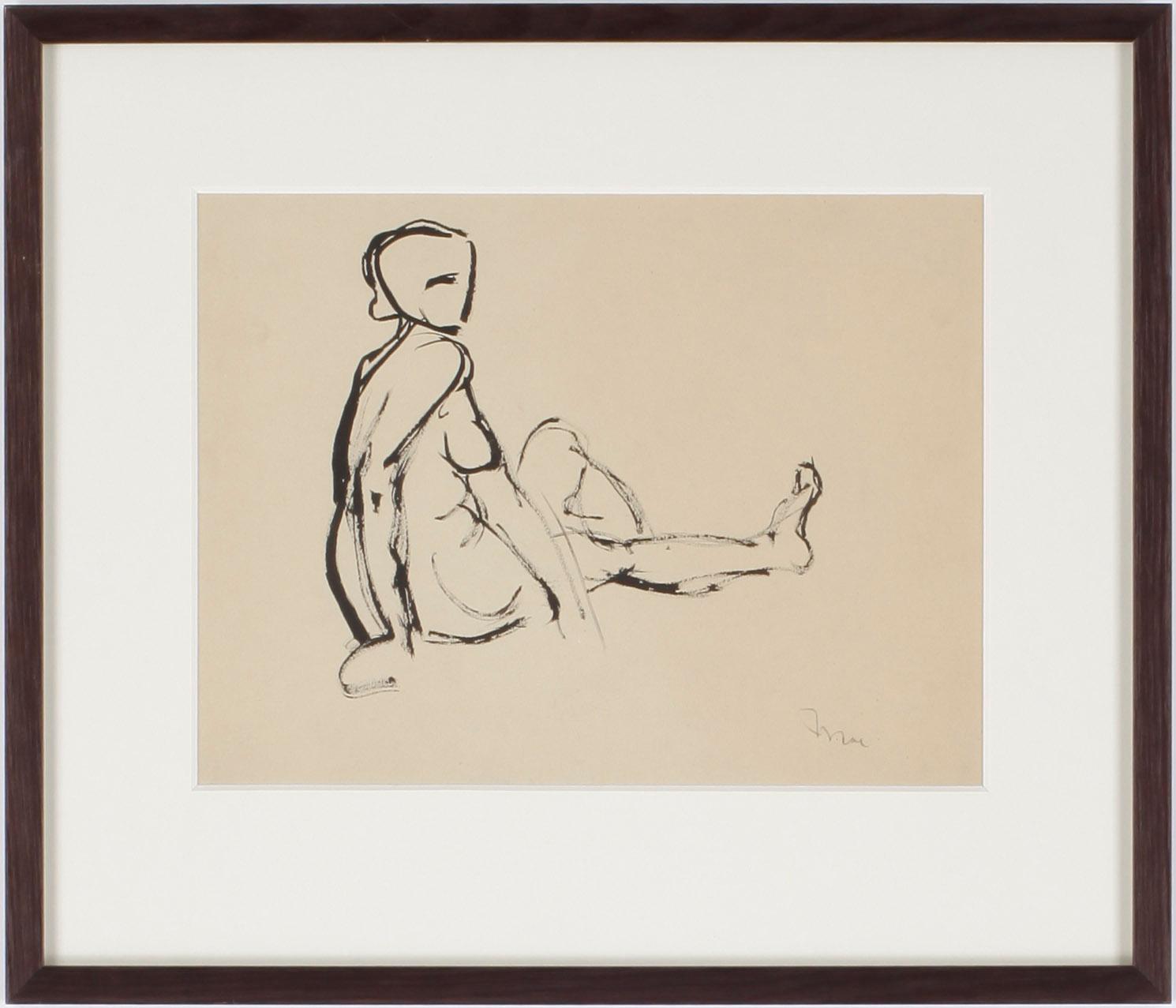 ISAAC GRÜNEWALD, tuschteckning, signerad.