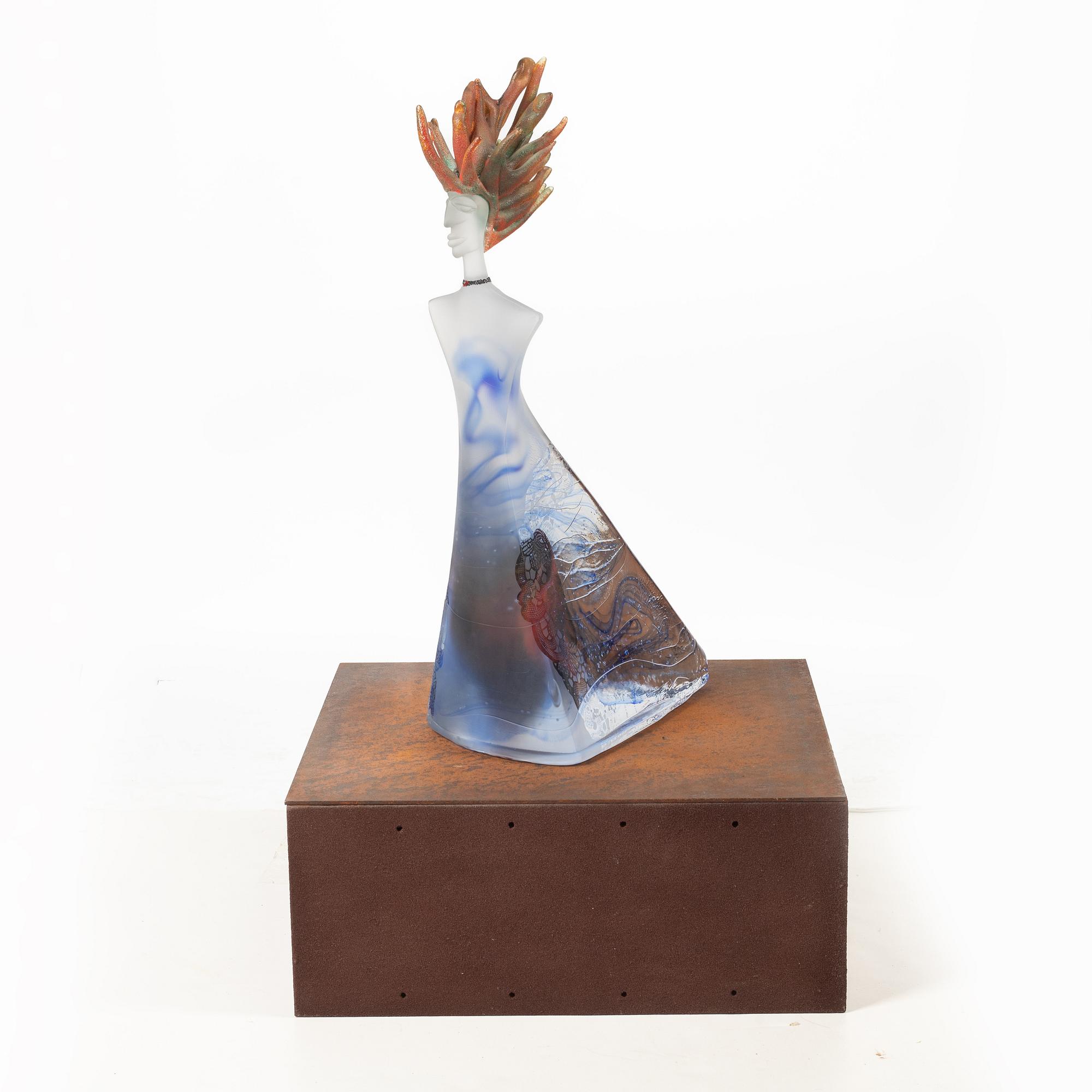 Kjell Engman, a unique glass sculpture, Kosta Boda, signed.
