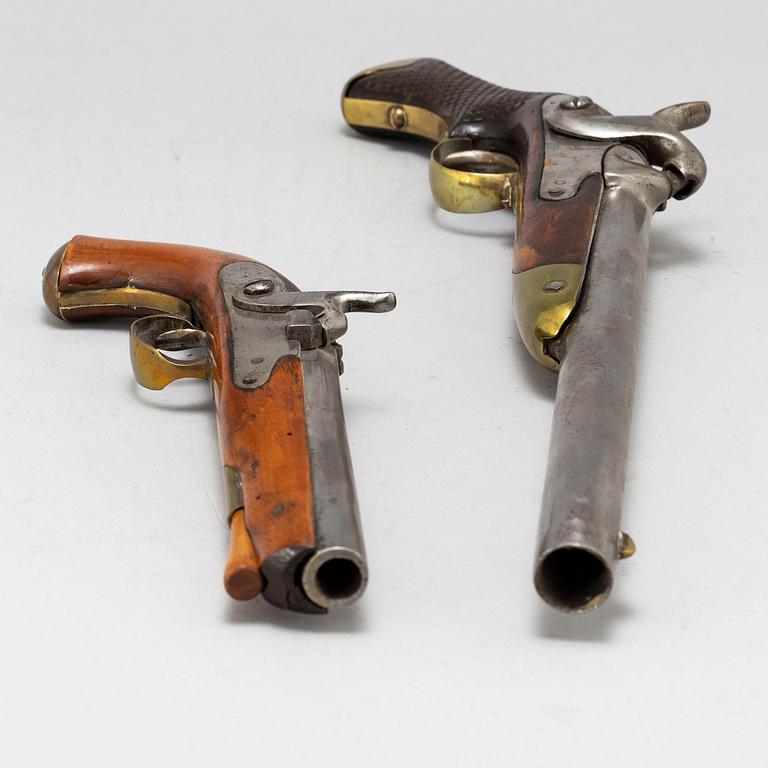 Two mid 19th Century Swedish percussion pistols.