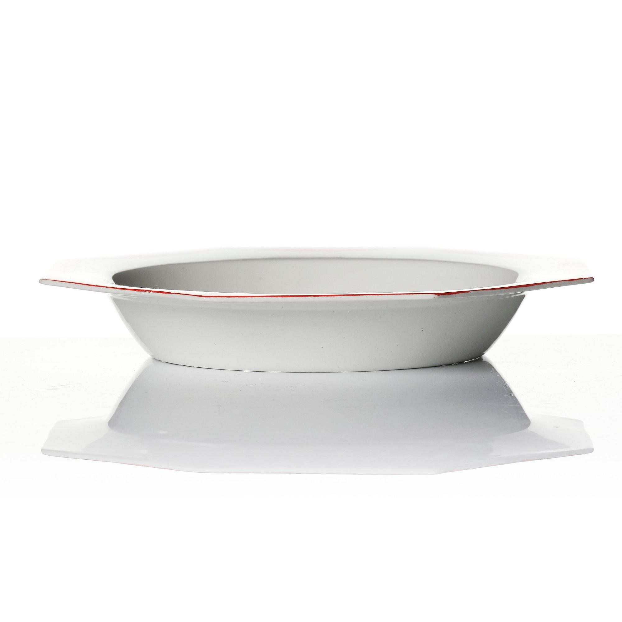 Karin Björquist, a 76-piece “Röd kant” bone china dinner service, Gustavsberg, post 1968.