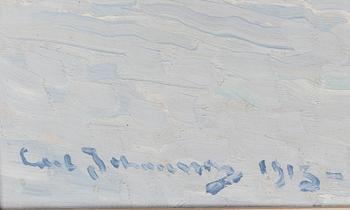 CARL JOHANSSON, olja på pannå. Signerad och daterad 1913.