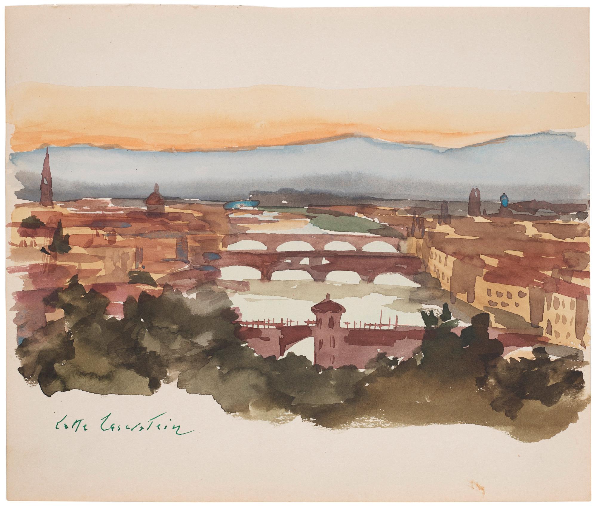 Lotte Laserstein, City view with bridges, Italy.