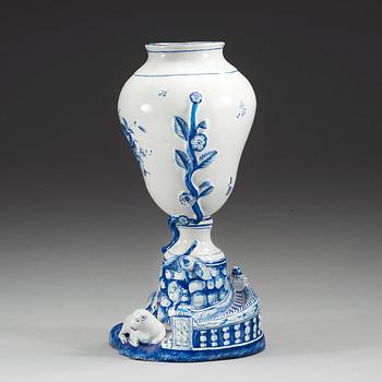 A Swedish Marieberg faience vase, dated  19/3 (17)71.