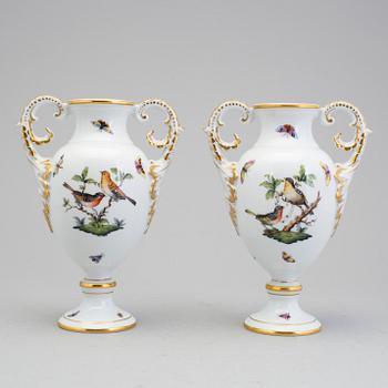 a pair of porcelain urns by Herend Hungary in the second half of the 20th century.