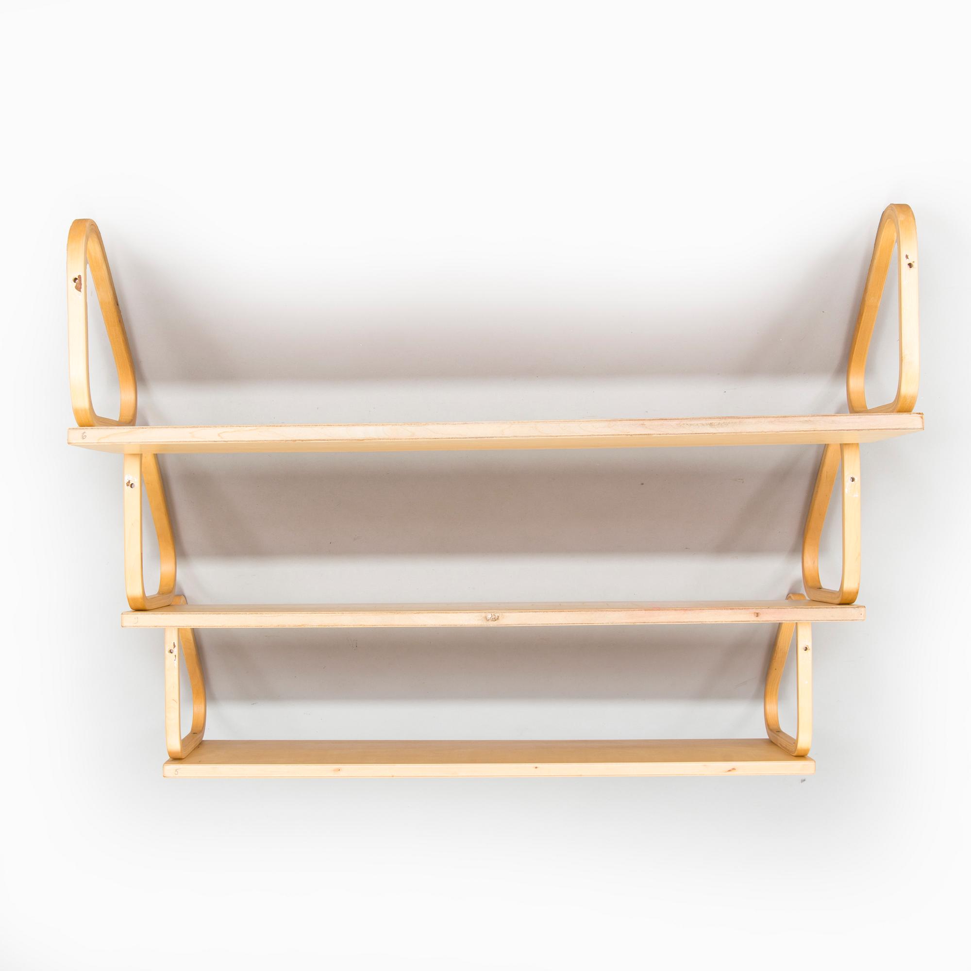 Alvar Aalto, set of three 1970s wall shelves '112 A' for Artek.