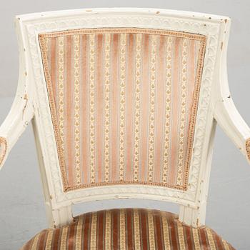 A pair of Gustavian armchairs attributed to Johan Erik Höglander, Stockholm (1750-1813).