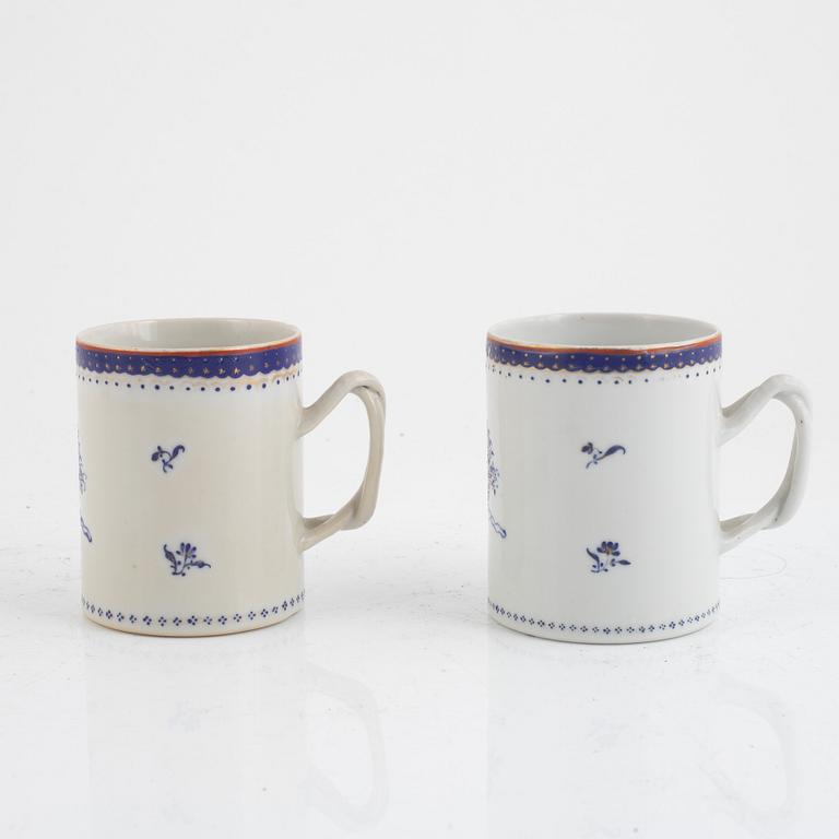 Servisdelar, 10 delar, porslin, Kina, Qianlong (1736-95) & Jiaqing (1795-1820).