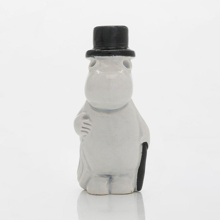 Leo Tykkyläinen, Muumi-figuurini, keramiikka, "Muumipappa", leimattu massaan Tove Hand made in Finland. 1950-luku.