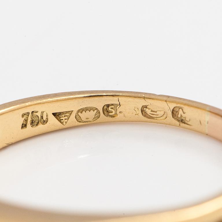 Sormus, 8/8-hiotut timantit, 14K kultaa.