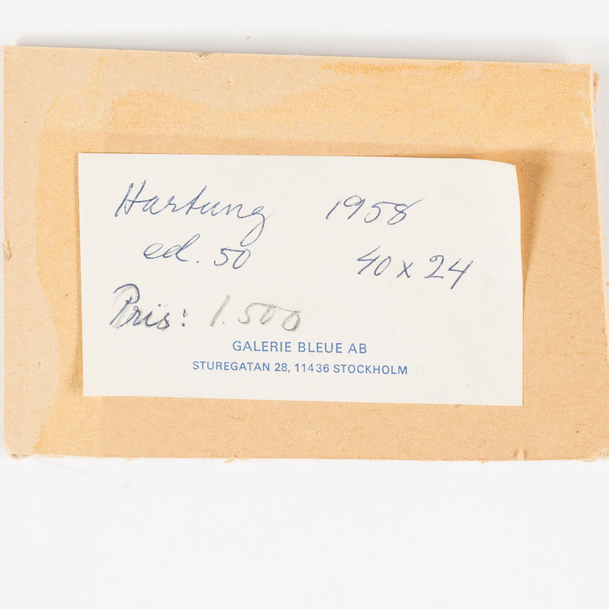 HANS HARTUNG, litograph in colurs, signed and numbered 11/50.