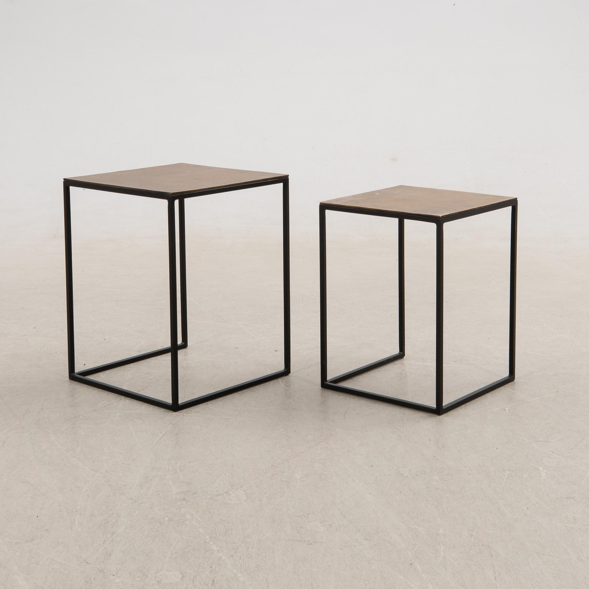 Set of two side tables, Polspotten modern production.