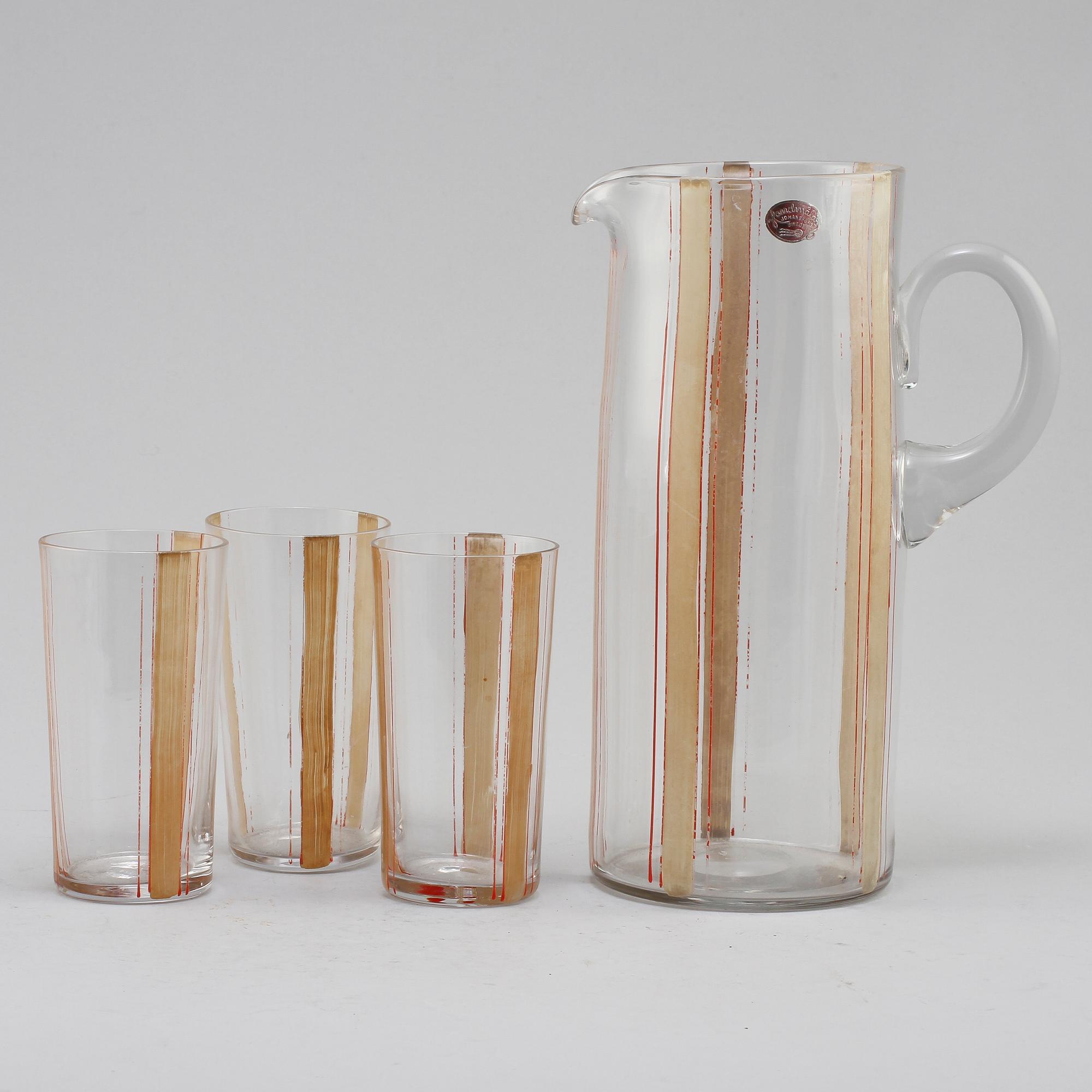 SAFTSERVIS, 4 delar, glas, Johansfors, 1950-tal.