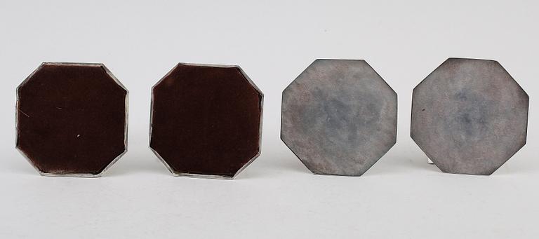 LJUSSTAKAR, 2 par, silver, Norge, 1900-talets andra hälft.