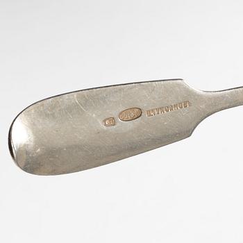Ten silver teaspoons, Pjotr Tsuksanov, assay mark of Yakov Nikolayevich Lyapunov, St Petersburg, 1898–1903.