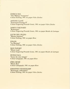 Graphic portfolio, 9 sheets, "Music Maestro Please II", 1981.