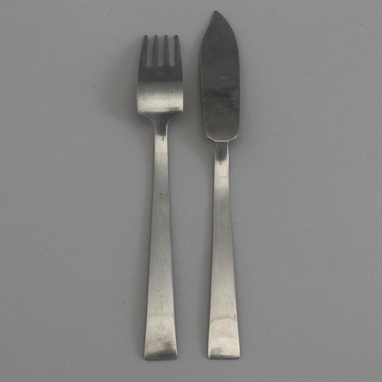 FOLKE ARSTRÖM, 24 pieces of stainless steel cutlery 'Thebe', Gense, mid 20th Century.