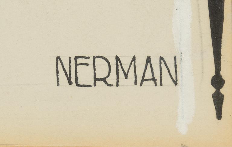 Einar Nerman, ink drawing, signed Nerman.