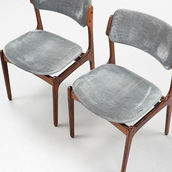 Erik Buch, a pair of model 49 rosewood chairs, Odense möbelsnickeri, Denmark, 1950's/60's.
