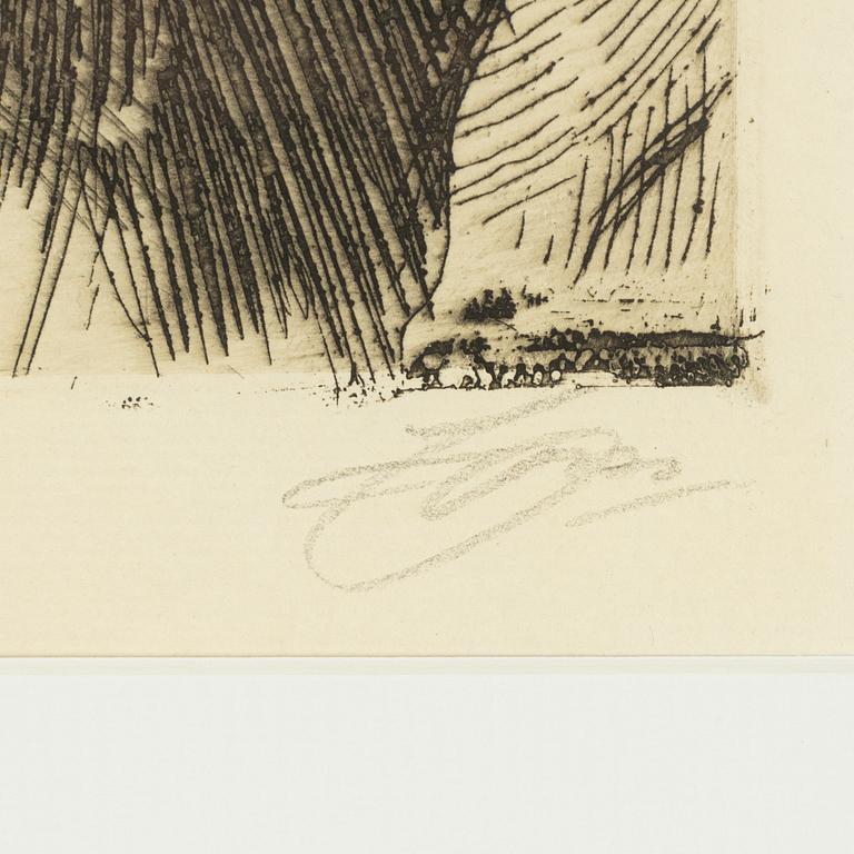 Anders Zorn, etching, 1919, signed in pencil.