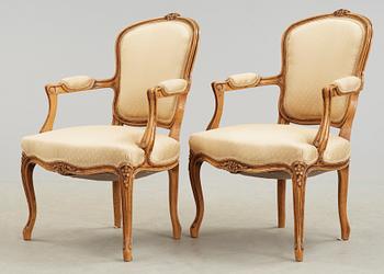 SOFFGRUPP, 3 delar, rokokostil, 1800-tal.