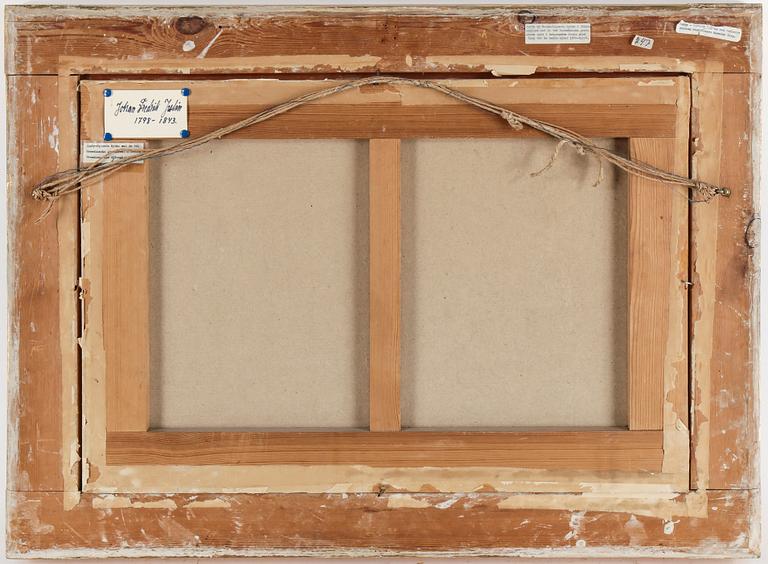 JOHAN FREDRIK JULIN, tillskriven, blandteknik på papper, uppklistrad på pannå, ej signerad.