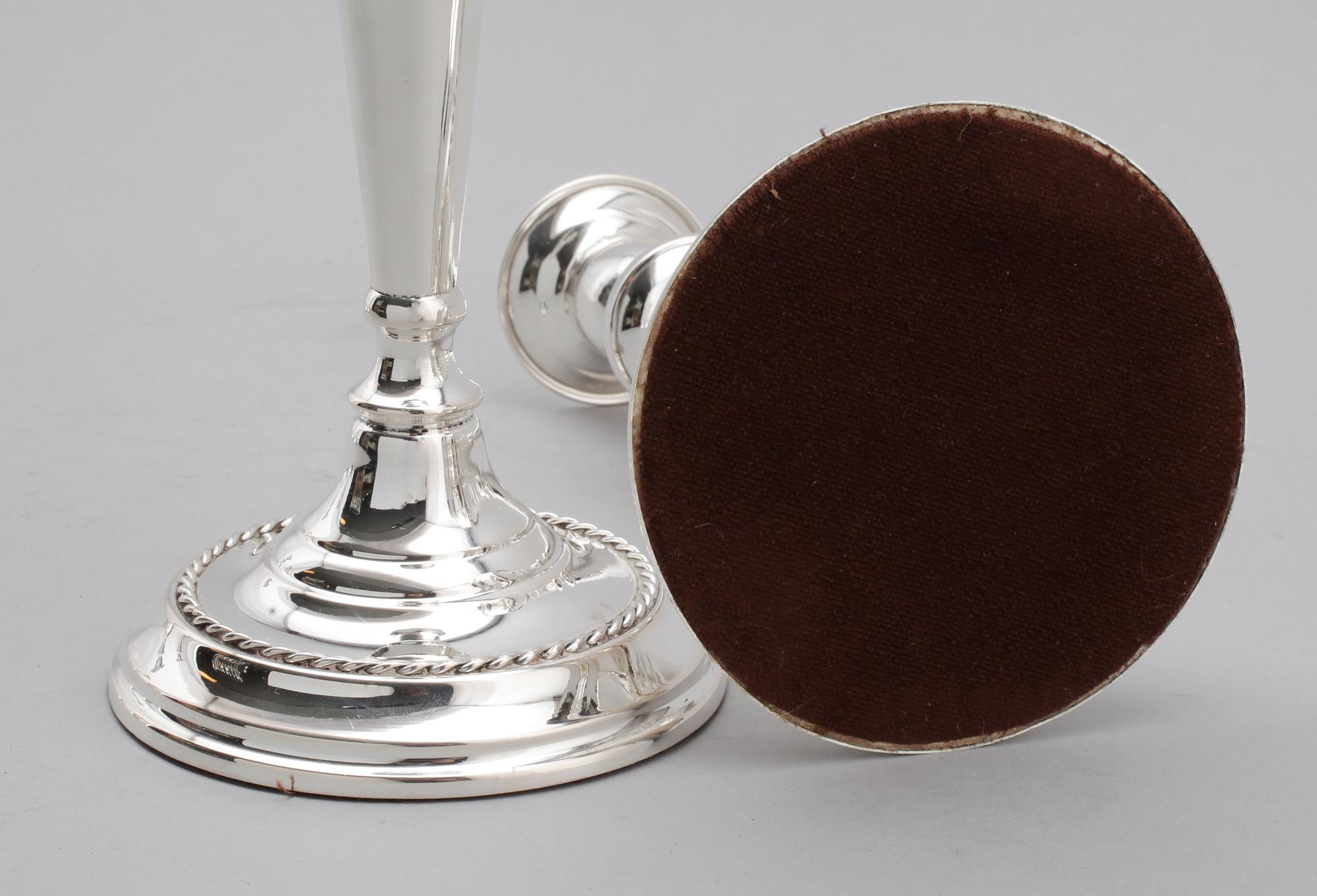 LJUSSTAKAR, 2 par snarlika, silver, Cito (Fredericia, Danmark 1963-79).