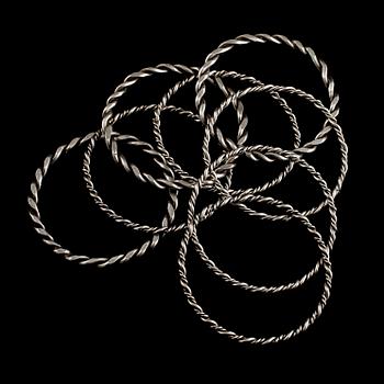 ARMRINGAR, 8 st, silver.