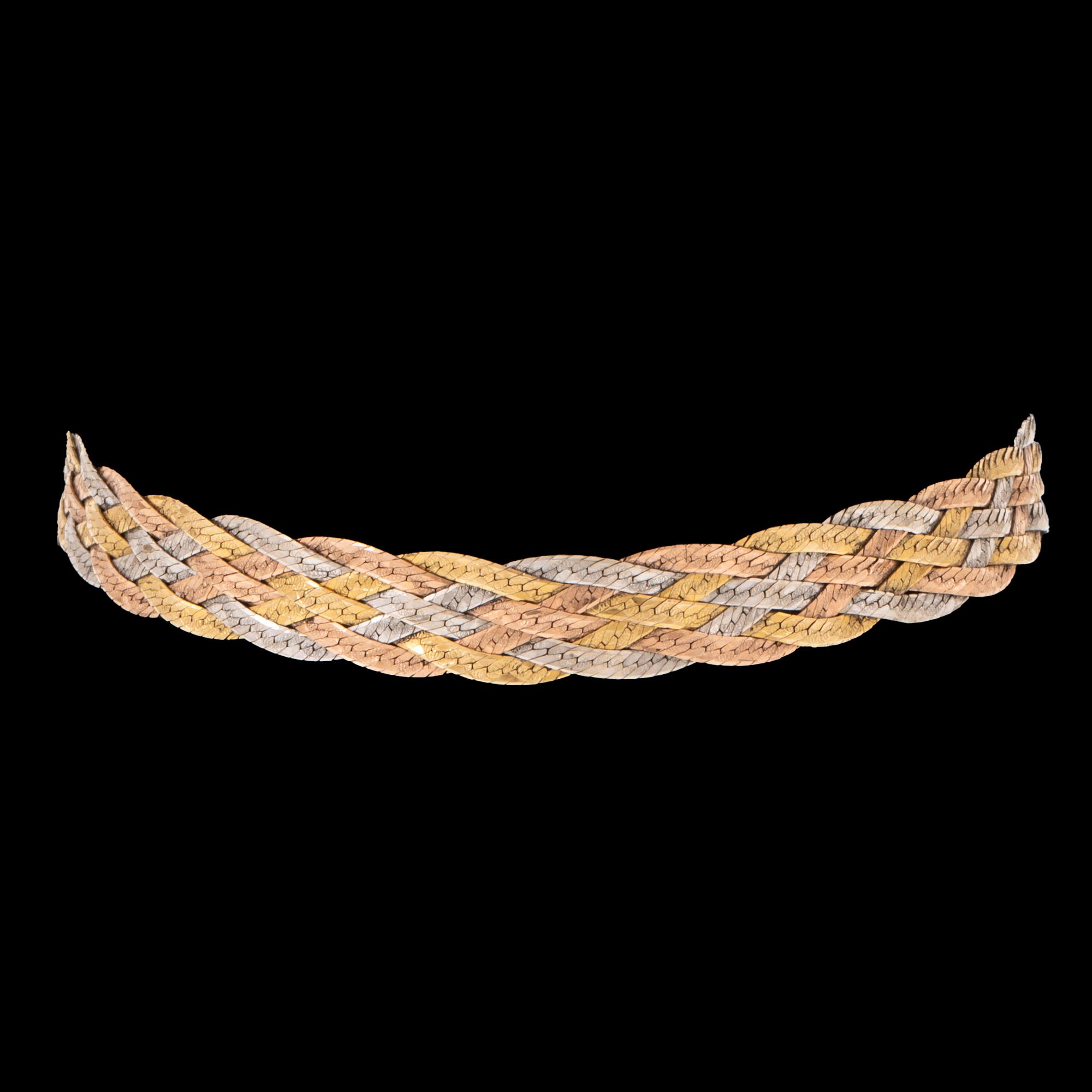 A 14K gold bracelet.