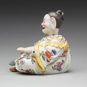 A Meissen porcelain nodding-head pagoda figure, 20th Century.