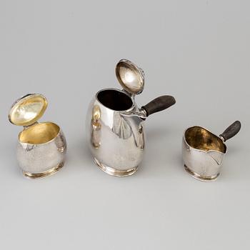 GAB, a three-piece silcer coffee service from Stockholm, 1918.