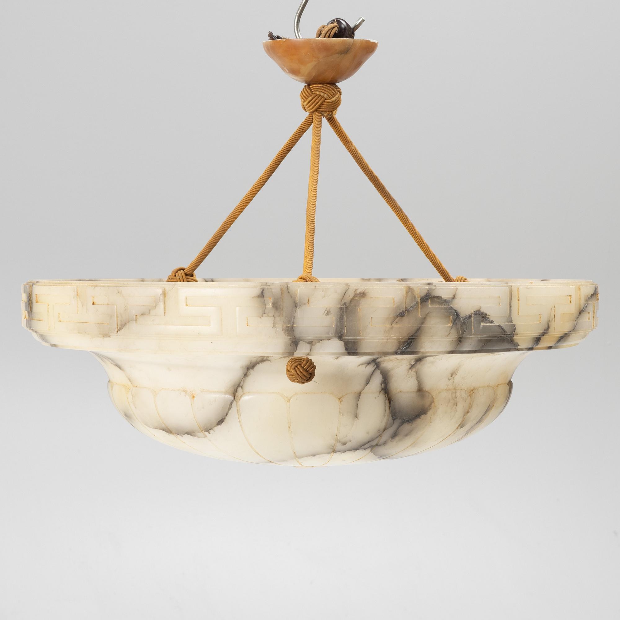 An alabaster ceiling lamp, 1920s.