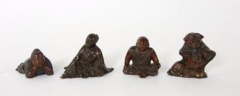 FIGURINER, 4 st, brons, trol Japan.
