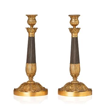 138. Ljusstakar, ett par, Frankrike, tidigt 1800-tal, Empire.