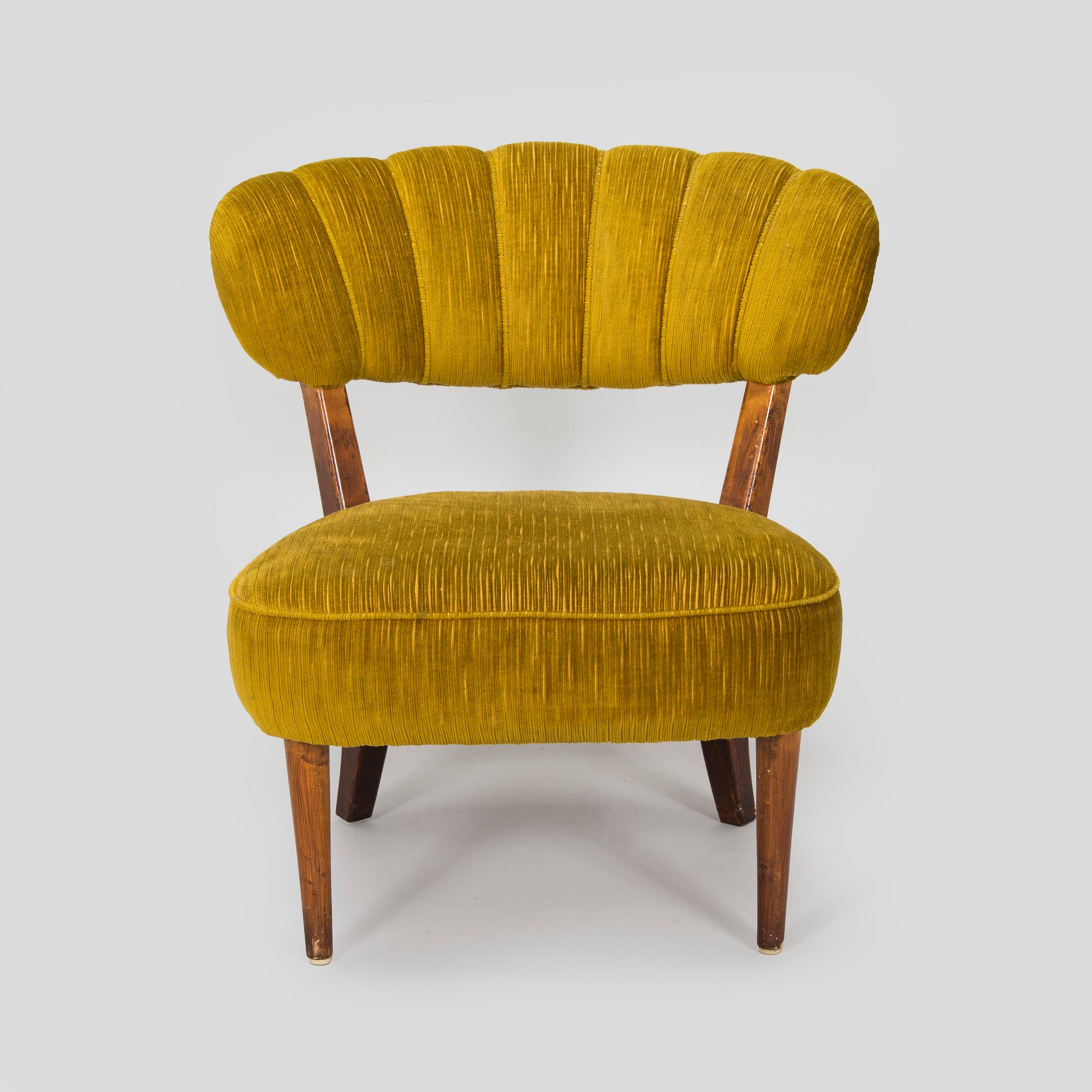 Lisa Johansson-Pape, nojatuoli, "Käsityötuoli", valmistaja Oy Stockmann Ab, Keravan puusepäntehdas 1940-luku.