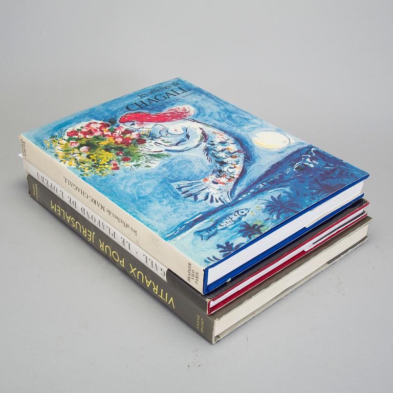 MARC CHAGALL, books (3), with, in total, nine lithographs in colour.