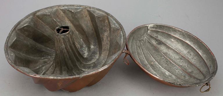 KOPPARFÖREMÅL, 2 st, 1800-talets senare hälft.