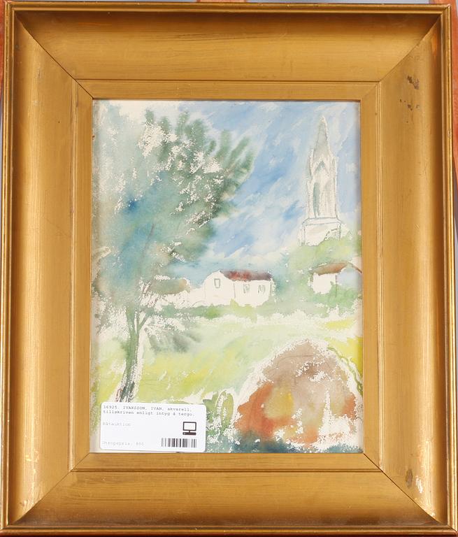 IVARSON, IVAN, akvarell, tillskriven enligt intyg á tergo.